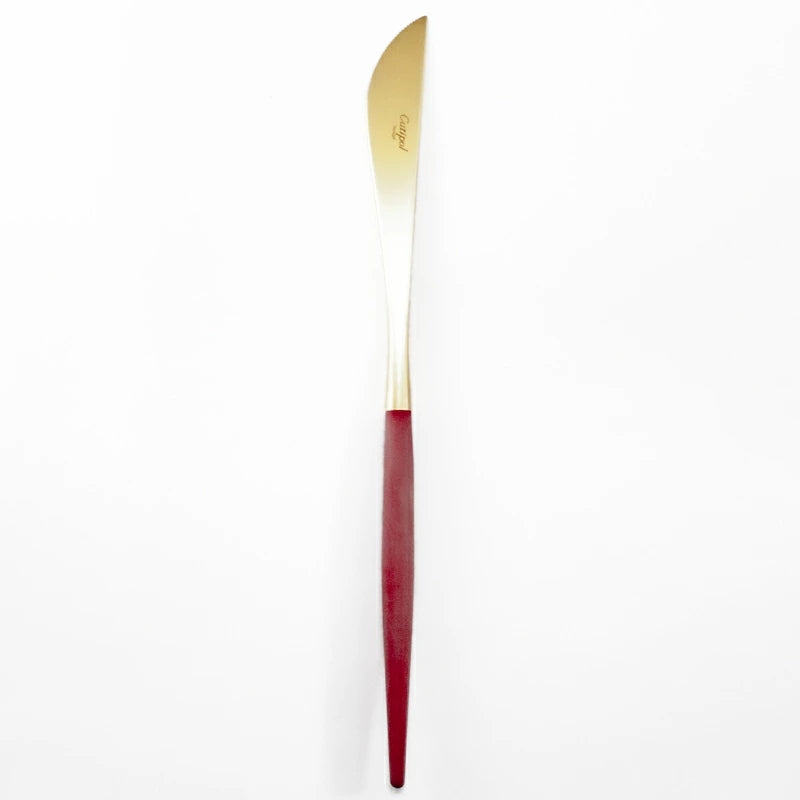 【Cutipol クチポール】GOA フォーク ナイフ スプーン 6本セット レッド ゴールド