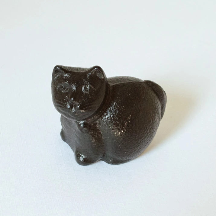及富】南部鉄器 文鎮 考える猫