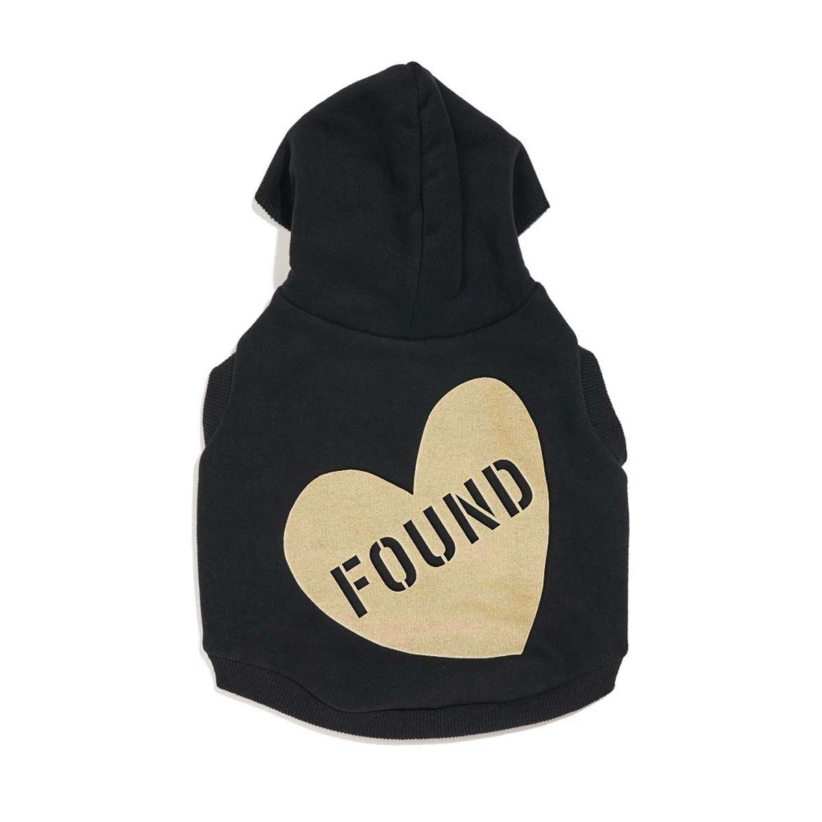 【FOUND MY ANIMAL ファウンドマイアニマル】ビックフルハート フーディ BLACK + CREAM ブラック＋クリーム S M サイズ パーカー