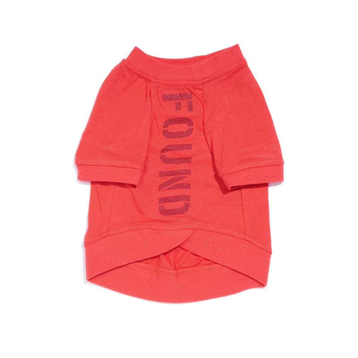 【FOUND MY ANIMAL ファウンドマイアニマル】ビックフルハートTシャツ CORAL ORANGE + BRICK コーラルオレンジ＋ブリック L サイズ