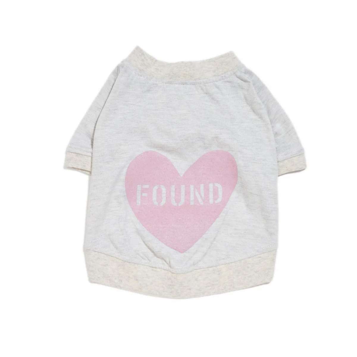 【FOUND MY ANIMAL ファウンドマイアニマル】ビックフルハートTシャツ HEATHER PINK + MAUVE ヘザーグレー＋モーヴ XS S M L XL XXL サイズ