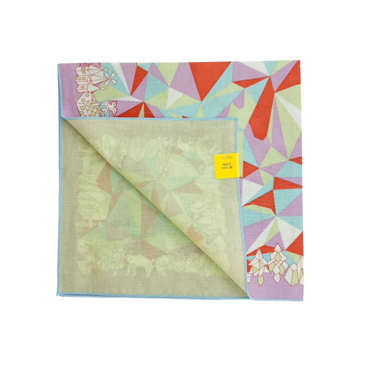 【KODUE HIBINO ひびのこづえ】ハンカチ mizuumi ピンク 大判ハンカチ 48×48cm