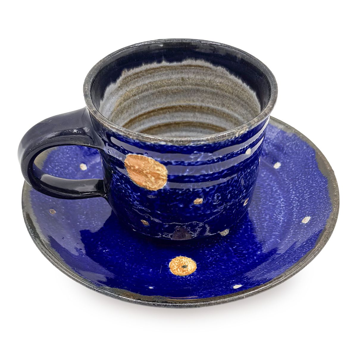 【日高見窯】カップ&ソーサー ルリ釉 鈴木由香