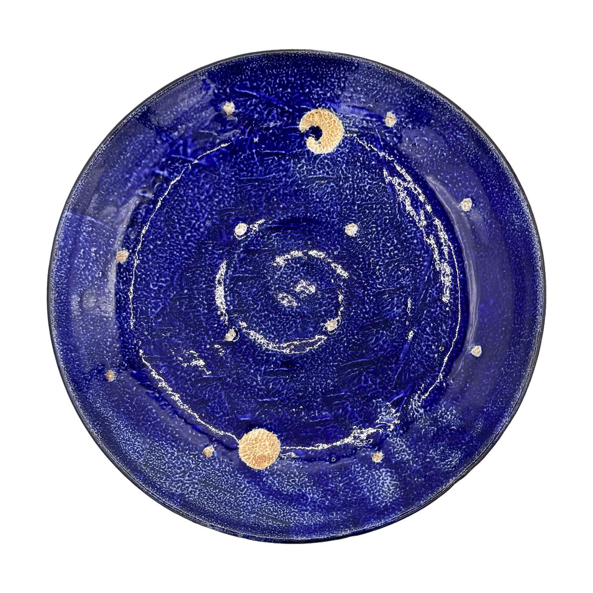 【日高見窯】八寸皿 ルリ釉 作家物 鈴木由香