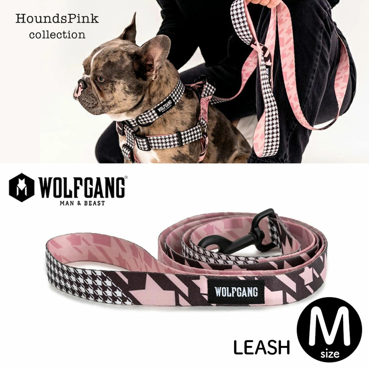 【WOLFGANG MAN & BEAST ウルフギャング マン＆ビースト】リード HoundsPink Mサイズ