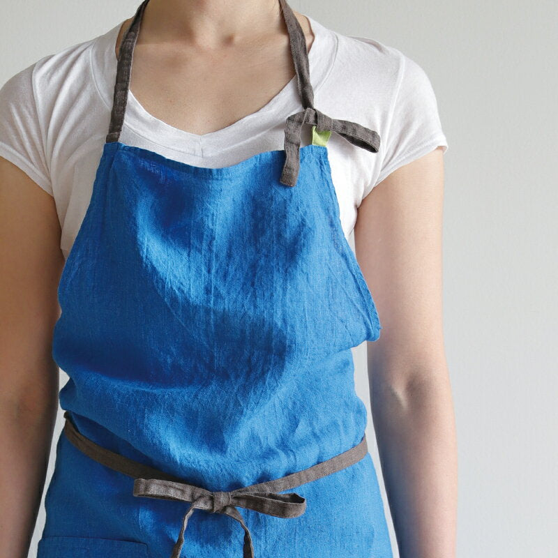 フルエプロン Lino e Lina  A259e マノン ミノルカブルー