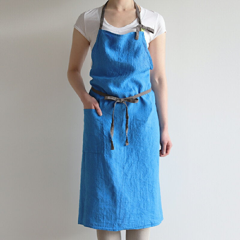 フルエプロン Lino e Lina  A259e マノン ミノルカブルー
