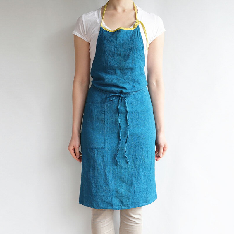 フルエプロン Lino e Lina  A250e ミラ ブルーパヴォーネ ミモザ