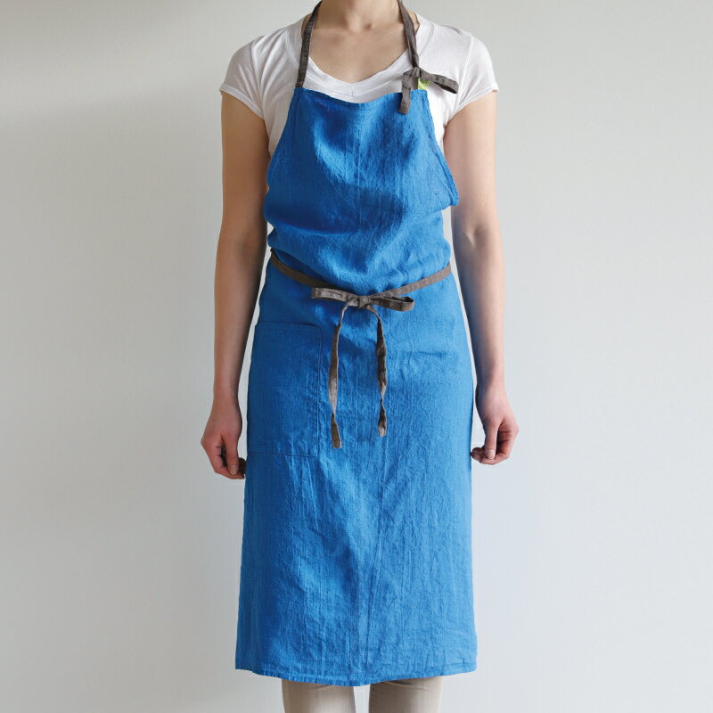 フルエプロン Lino e Lina  A259e マノン ミノルカブルー