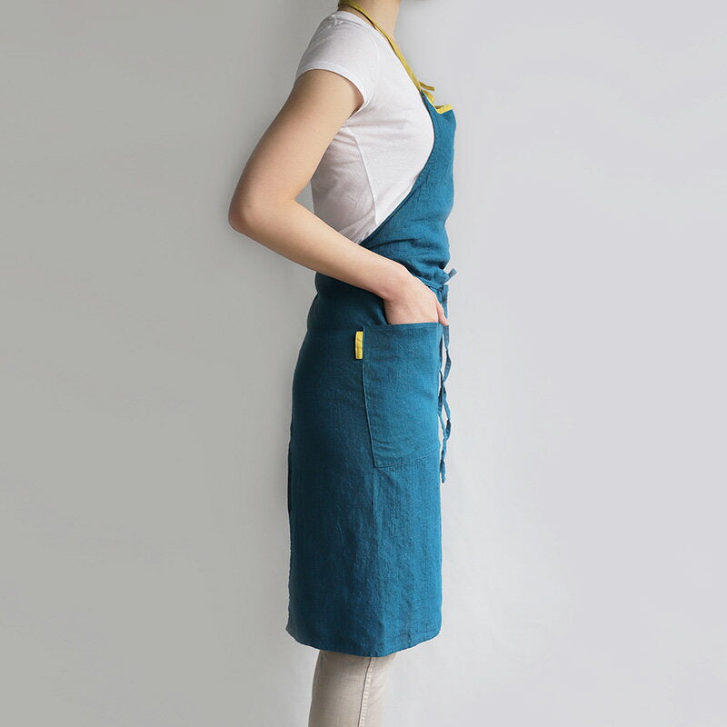 フルエプロン Lino e Lina  A250e ミラ ブルーパヴォーネ ミモザ