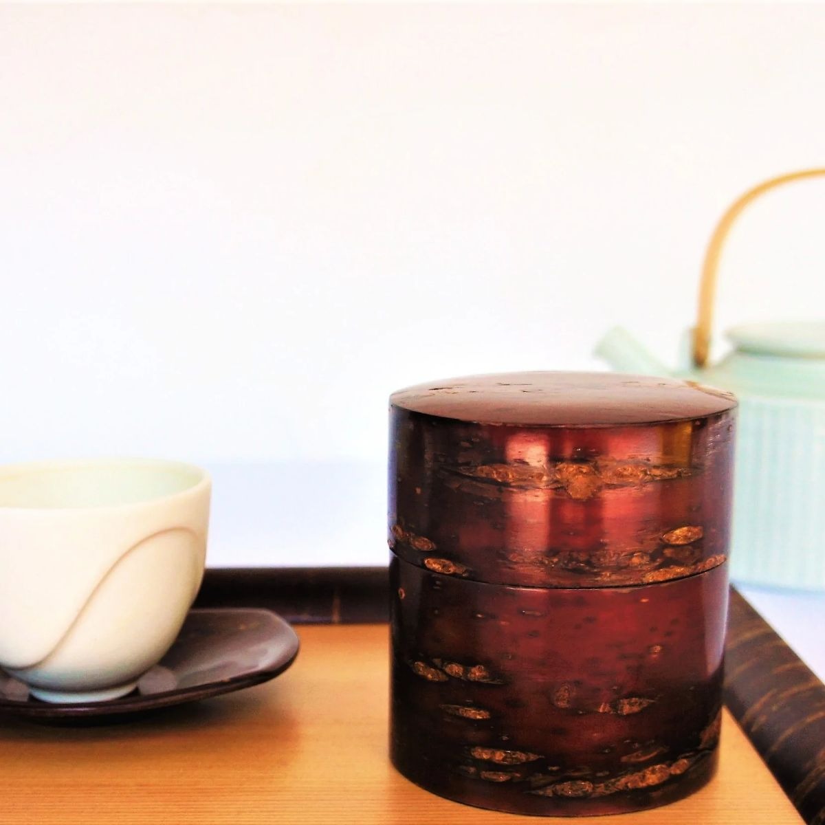 【冨岡商店】総皮茶筒・茶箕セットL