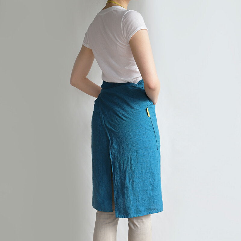 フルエプロン Lino e Lina  A250e ミラ ブルーパヴォーネ ミモザ