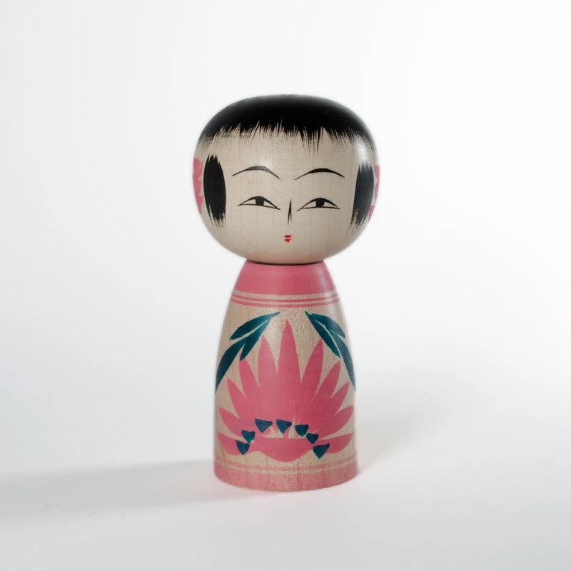 【蔵王高湯系 梅木直美】 創作こけし 天使こけし（ピンク）