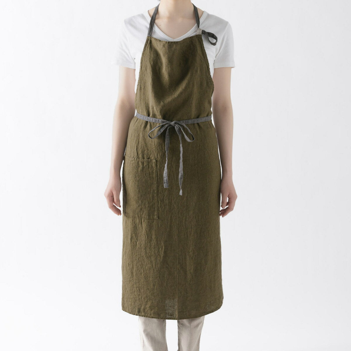 フルエプロン Lino e Lina A379 マノン カーキグリーン