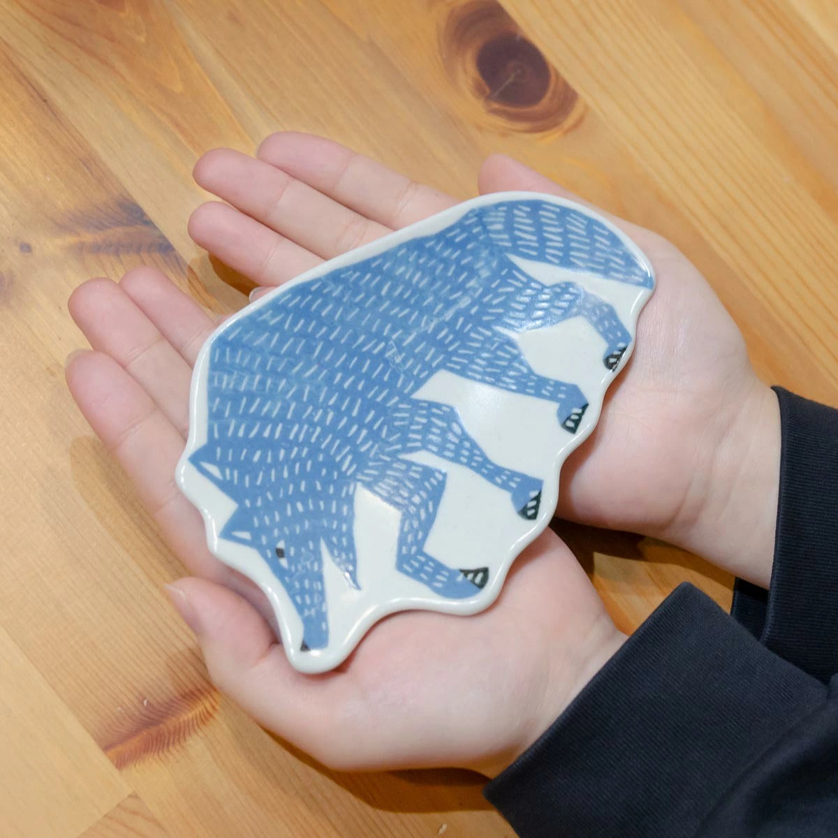 【kata kata カタカタ】小皿 マオオカミ グレー 青