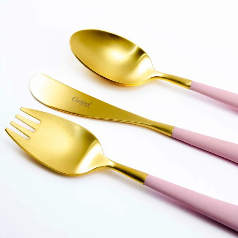 【Cutipol クチポール】Alice フォーク ナイフ スプーン 3本セット ピンク ゴールド