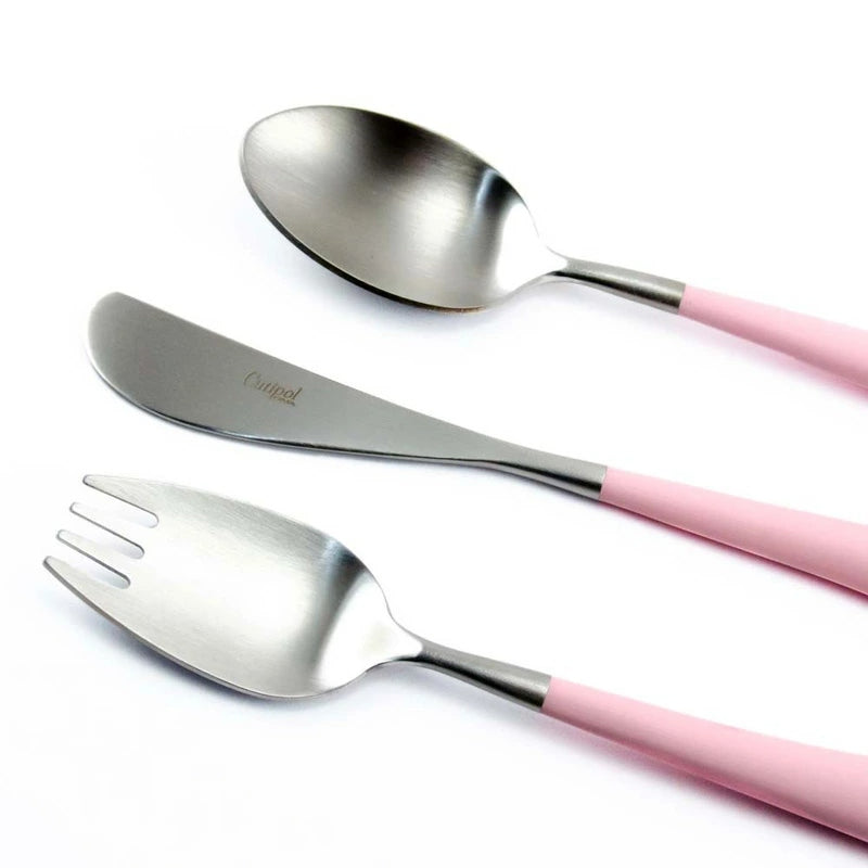 【Cutipol クチポール】Alice フォーク ナイフ スプーン 3本セット ピンク シルバー
