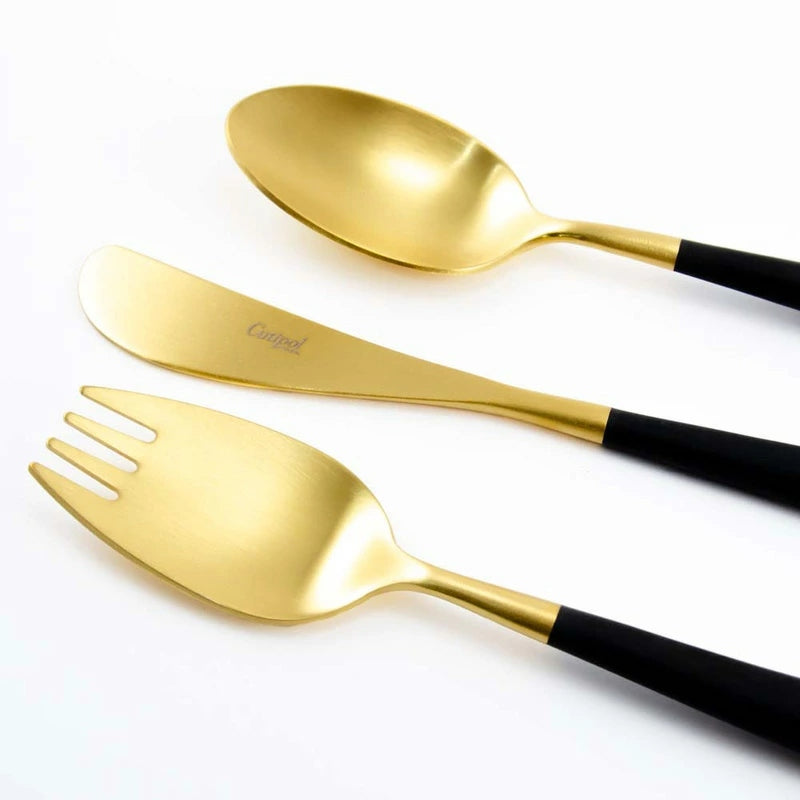【Cutipol クチポール】Alice フォーク ナイフ スプーン 3本セット ブラック ゴールド
