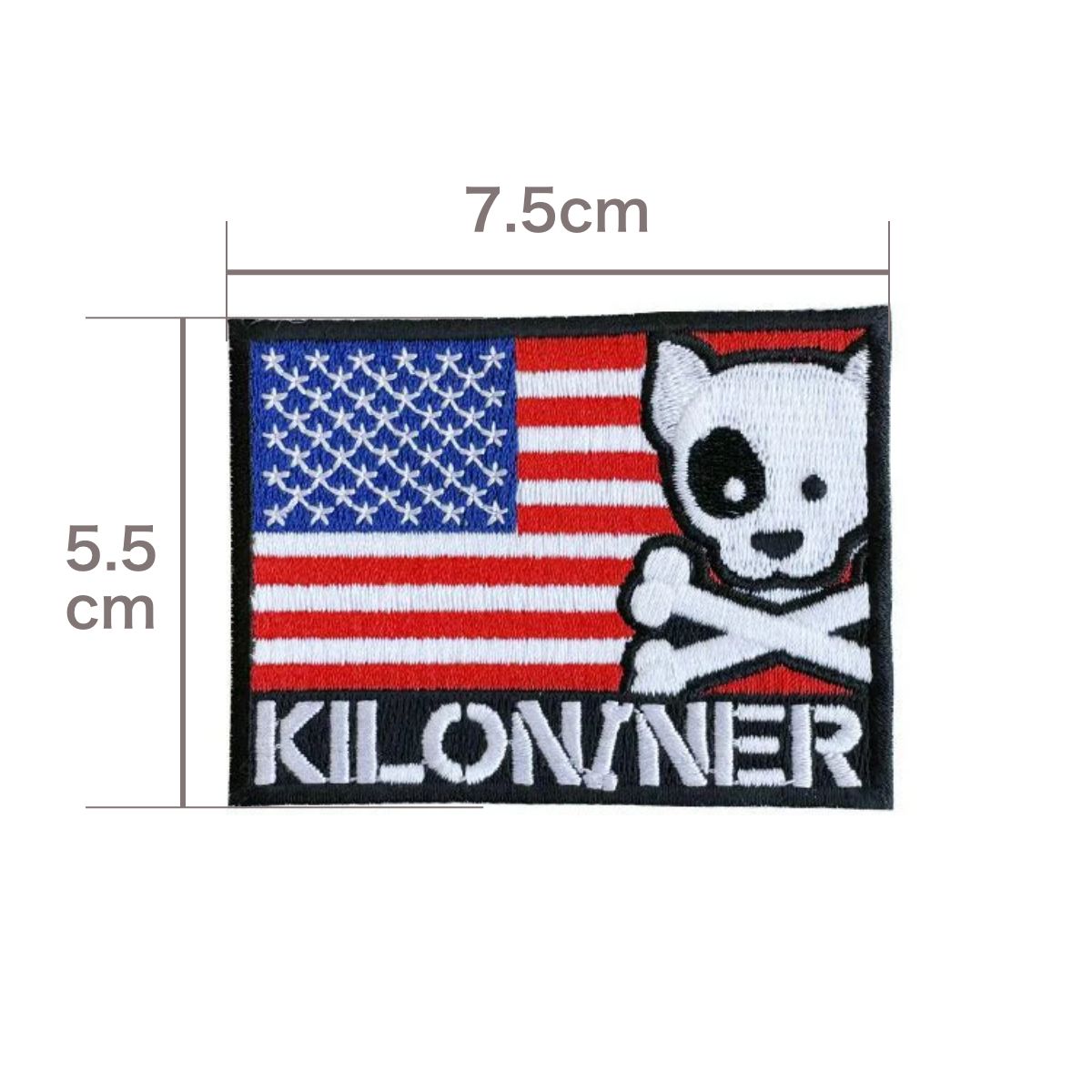 【KILONAINER キロナイナー】スカルフラッグ パッチ Skull Flag Patch 7.5cm × 5.5c