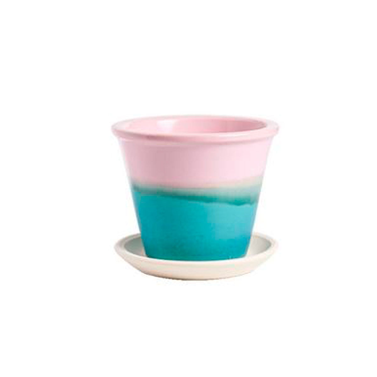 【PLUS GARDEN プラスガーデン】Okina Pot オキナポット 直径13.5cm ピンク/ターコイズ