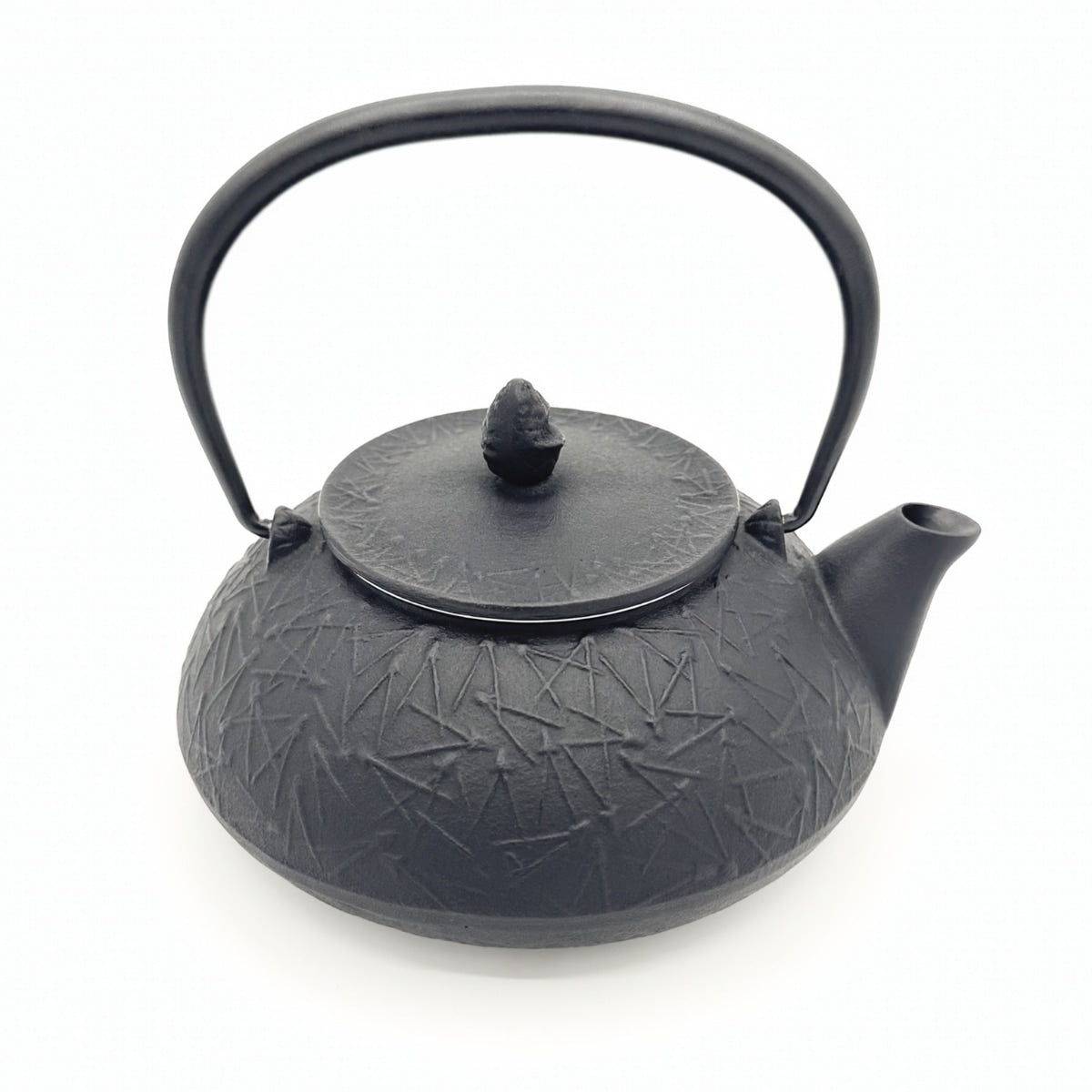 【及富】南部鉄器 及富  鉄瓶兼用急須 松葉 黒寂 茶こし付き 0.5L