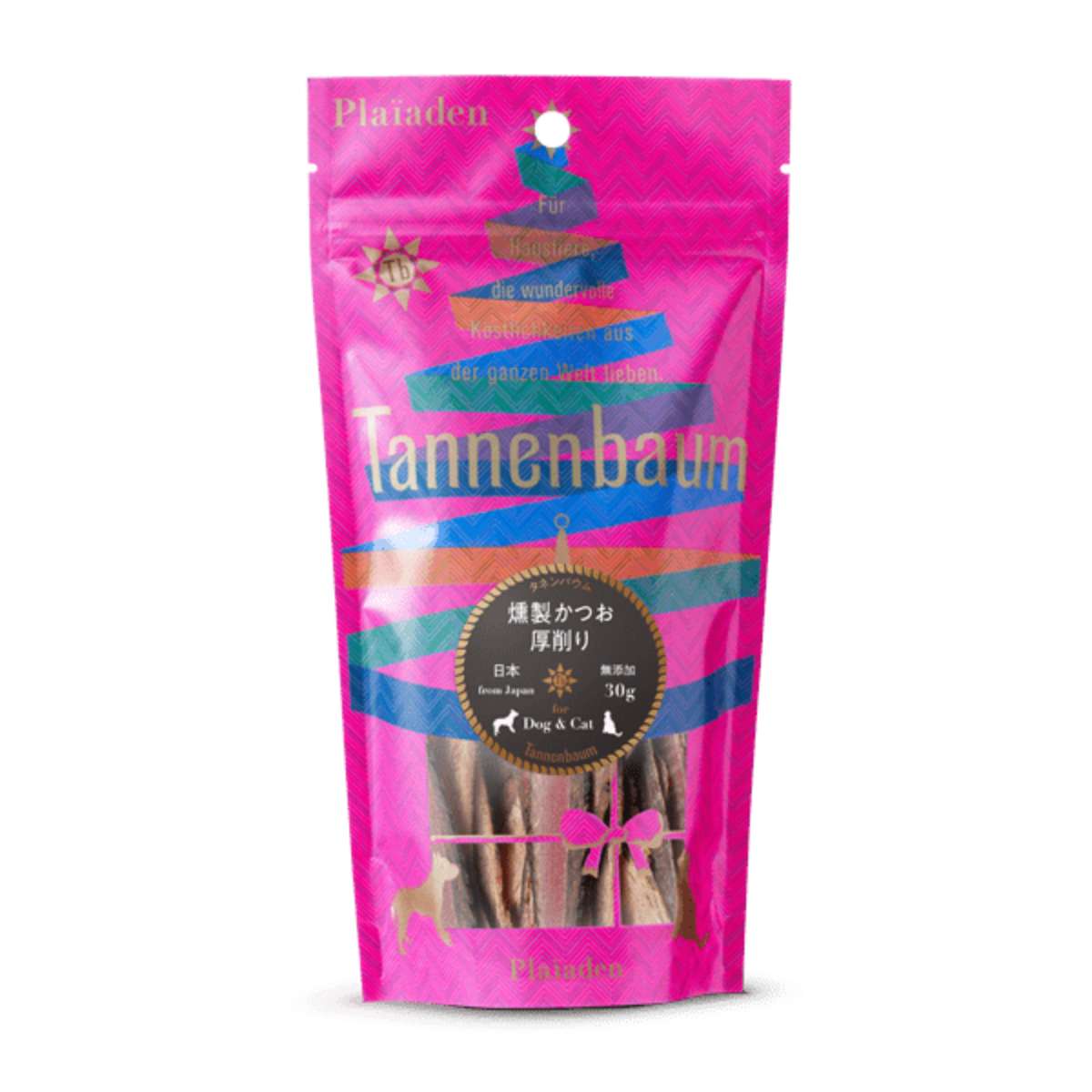 【Plaiaden プレイアーデン】燻製かつお 厚削り 30g for Dog/Cat（タネンバウム）トッピング