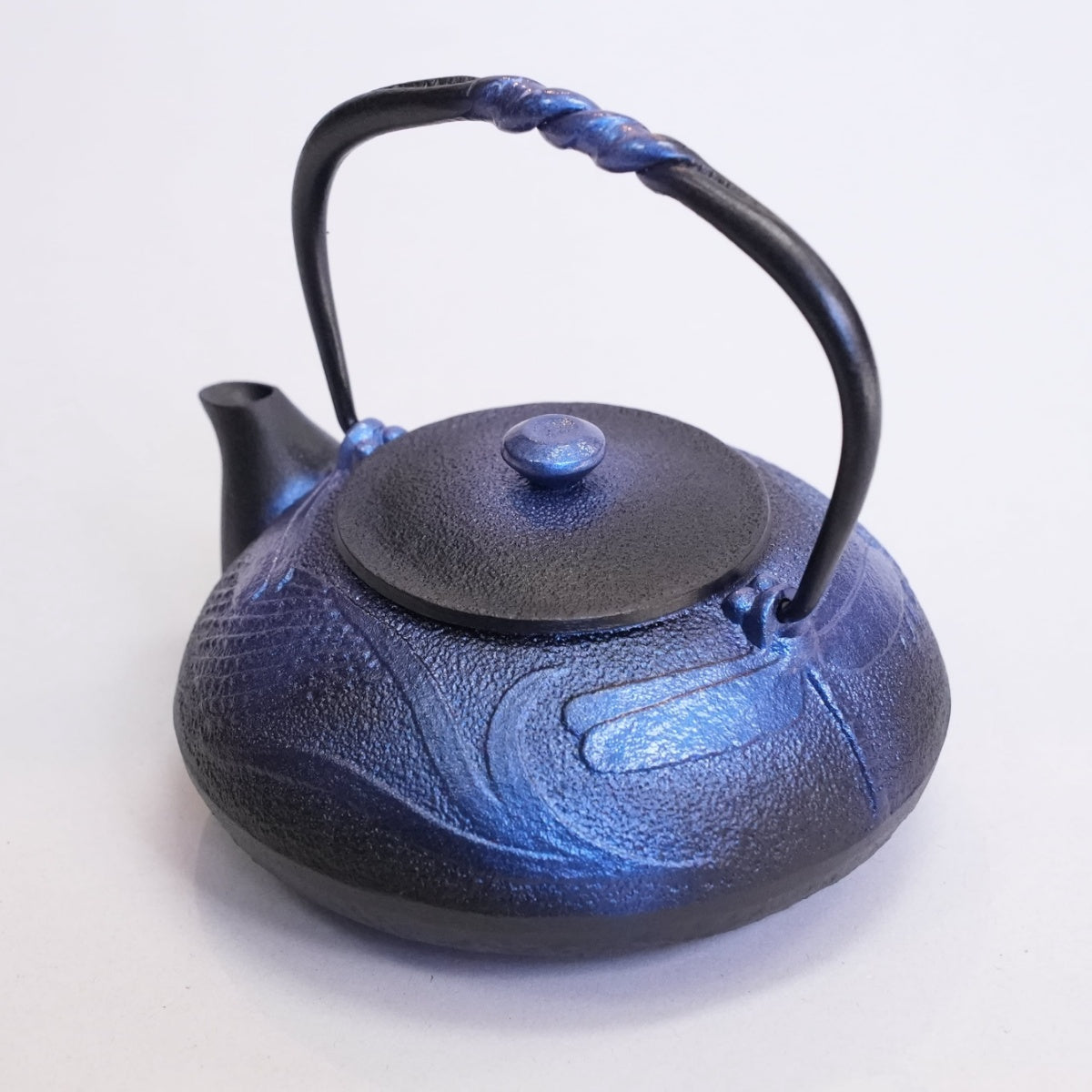 【及富】南部鉄器  鉄瓶兼用急須 蜻蛉 瑠璃色 0.5L