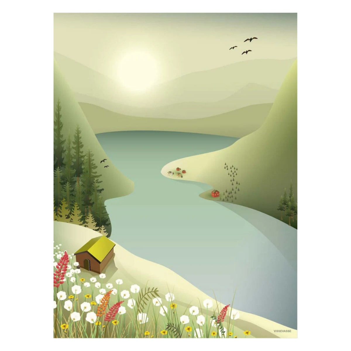 【ViSSEVASSE ヴィゼヴァゼ】インテリアポスター 山々 30×40cm フレームセット